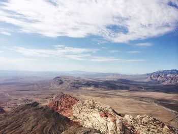 Mountain top view of red rock canyon