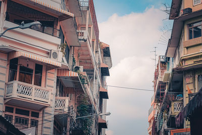 Low angle view of buildings against sky