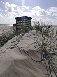 Scenic view of beach against sky
