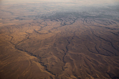 Above a bizarre landscape shot from a plane