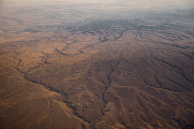 High angle view of dramatic landscape