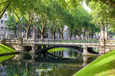 Bridge over canal in city