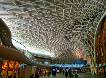 Low angle view of illuminated ceiling