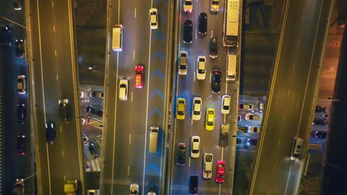 Top view of road in bangkok thailand