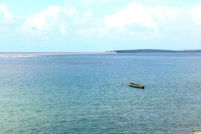 Boat sailing in sea