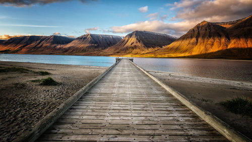 Scenic view of lake against mountains