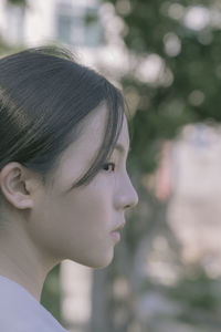 Close-up portrait of a young woman