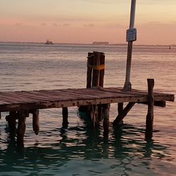 Scenic view of sea at sunset