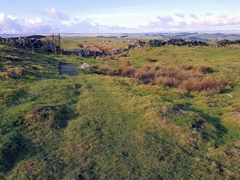 Scenic view of land against sky