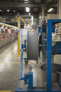 Interior of illuminated factory