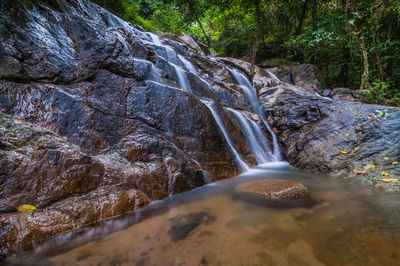 Scenic view of waterfall