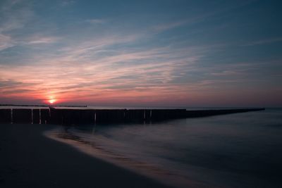 Scenic view of sea at sunset