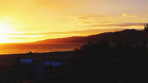 Scenic view of sunset over sea