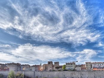 Low angle view of buildings against sky