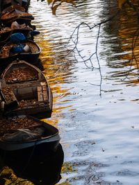 Close-up of floating on water