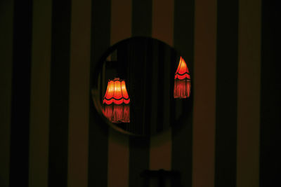 Close-up of illuminated pumpkin at night
