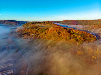 Scenic view of land against sky