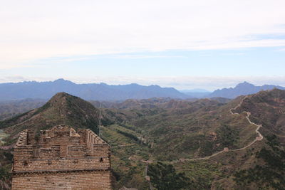 Scenic view of mountain range against sky