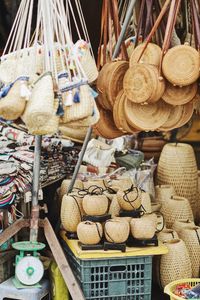 Toys for sale at market stall