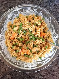High angle view of food in bowl