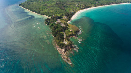 High angle view of beach