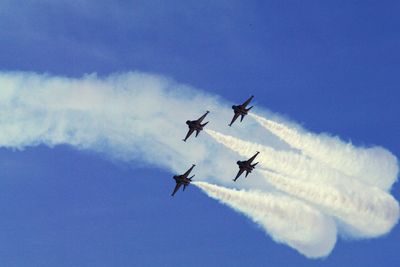 Low angle view of airshow 