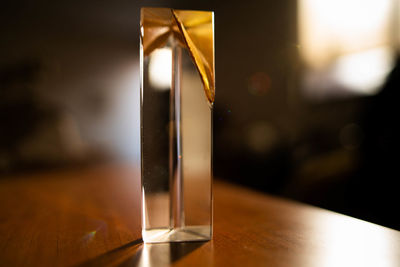 Close-up of glass on table