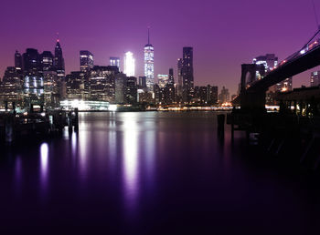 Illuminated city at night