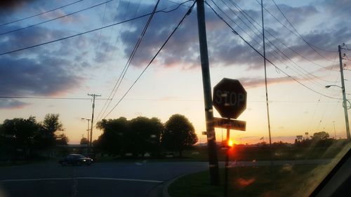 Electricity pylon at sunset