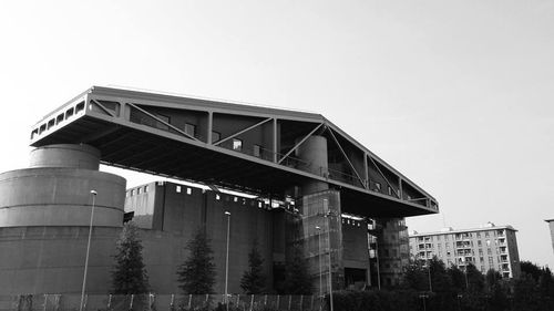 Low angle view of building against clear sky