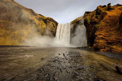 Scenic view of waterfall