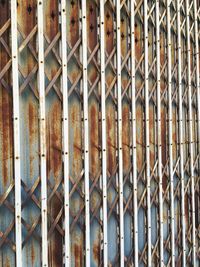Full frame shot of rusty metal gate