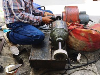 Low section of shoemaker working