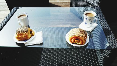 Close-up of food on table