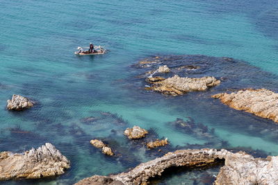 High angle view of sea