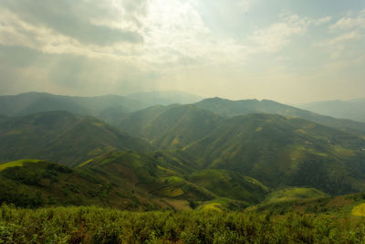 Scenic view of mountains against sky