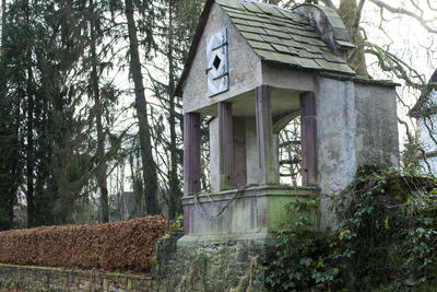 Built structure against trees