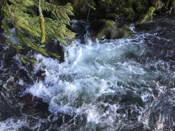 Scenic view of waterfall