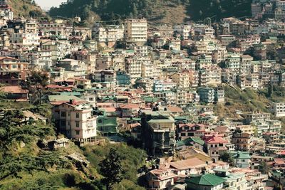 High angle shot of townscape