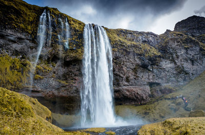 Scenic view of waterfall