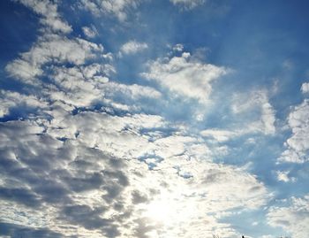 Low angle view of clouds in sky