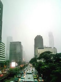 Traffic on road in city