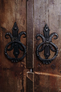 Close-up of old wooden door