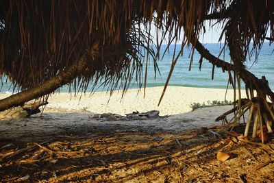 Scenic view of beach against sky