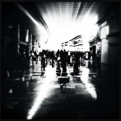 Woman standing in city