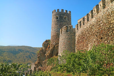 Amazing, exterior of the rabati medieval fortification tower in the city of akhaltsikhe, georgia