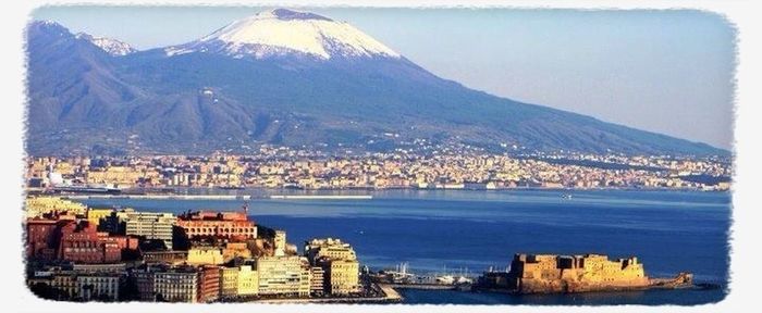 View of cityscape with mountain range in background