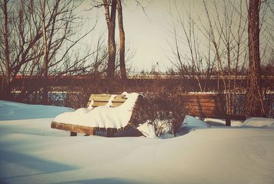 Empty snow covered landscape