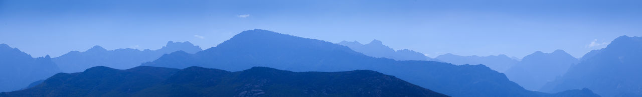 Blue mountains in panorama