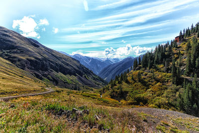 Scenic view of mountains against sky